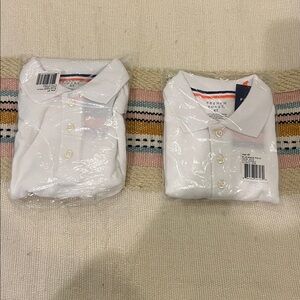 French Toast 4T Kids Long Sleeve White Polo 2-pack